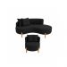 Conjunto 01 Poltrona + Sofá Curvo Orgânico Veludo Preto - Montanaris Decor