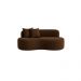 Conjunto 02 Poltronas + Sofá e Puff Curvo Orgânico Nature Gaia Boucle Marrom- Montanaris Decor