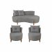 Conjunto 2 Poltronas + Sofá Curvo Orgânico Boucle Cinza - Montanaris Decor