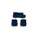 Conjunto 2 Poltronas + Sofá Curvo Orgânico Veludo Azul Marinho - Montanaris Decor