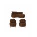 Conjunto 2 Poltronas + Sofá Curvo Orgânico Veludo Marrom - Montanaris Decor
