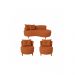 Conjunto 2 Poltronas + Sofá Curvo Orgânico Veludo Terracota - Montanaris Decor