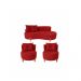 Conjunto 2 Poltronas + Sofá Curvo Orgânico Veludo Vermelho - Montanaris Decor