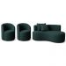 Conjunto Decorativo 02 Poltronas + Sofá Curvo Orgânico Nature Gaia Boucle Verde - Montanaris Decor