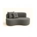 Conjunto Decorativo 02 Poltronas + Sofá Curvo Orgânico Nature Gaia Suede Cinza - Montanaris Decor