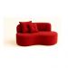 Conjunto Decorativo 02 Poltronas + Sofá Curvo Orgânico Nature Gaia Suede Vermelho - Montanaris Decor