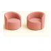 Conjunto Decorativo 02 Poltronas + Sofá Curvo Orgânico Nature Gaia Veludo Rosa - Montanaris Decor