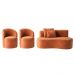 Conjunto Decorativo 02 Poltronas + Sofá Curvo Orgânico Nature Gaia Veludo Terracota - Montanaris Decor