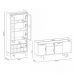 Conjunto Sala de Jantar Cristaleira Liz com Buffet Melanie Off White/Nature - Montanaris Decor