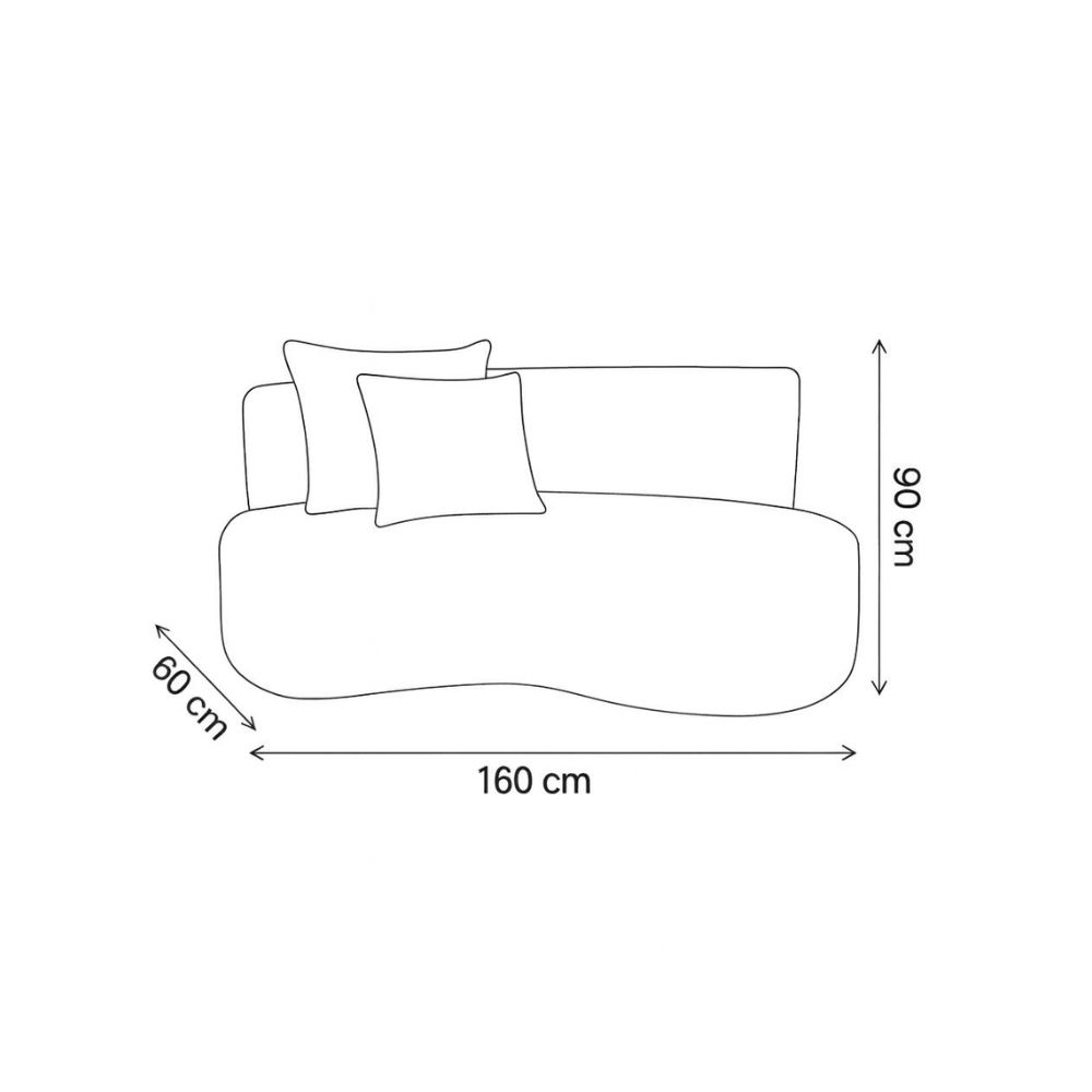 Conjunto Sofá Curvo Orgânico + 2Puffs Nature Gaia Suede Amarelo - Montanaris Decor