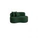 Conjunto Sofá Curvo Orgânico + 2Puffs Nature Gaia Suede Verde - Montanaris Decor