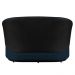 Conjunto Sofá Namoradeira com Poltrona Lara Veludo Azul Marinho/PU Preto - Montanaris Decor