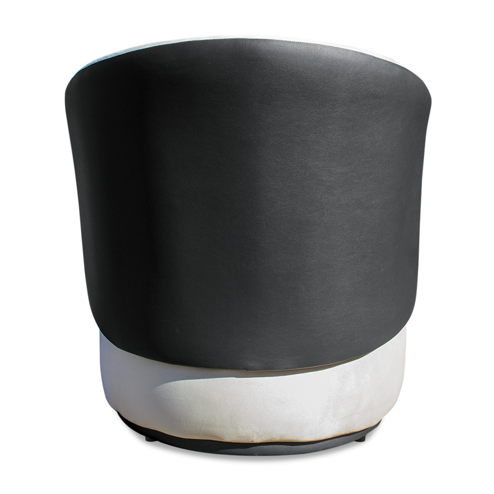 Conjunto Sofá Namoradeira com Poltrona Lara Veludo Bege/PU Cinza- Montanaris Decor