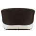 Conjunto Sofá Namoradeira com Poltrona Lara Veludo Bege/PU Marrom - Montanaris Decor