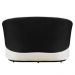Conjunto Sofá Namoradeira com Poltrona Lara Veludo Bege/PU Preto - Montanaris Decor