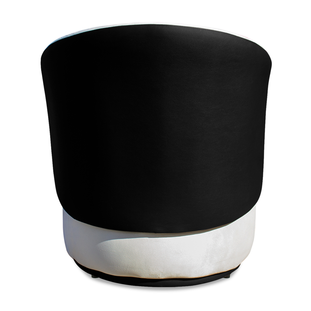 Conjunto Sofá Namoradeira com Poltrona Lara Veludo Bege/PU Preto - Montanaris Decor
