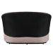 Conjunto Sofá Namoradeira com Poltrona Lara Veludo Rosê/PU Preto - Montanaris Decor