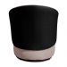 Conjunto Sofá Namoradeira com Poltrona Lara Veludo Rosê/PU Preto - Montanaris Decor