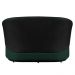 Conjunto Sofá Namoradeira com Poltrona Lara Veludo Verde/PU Preto - Montanaris Decor