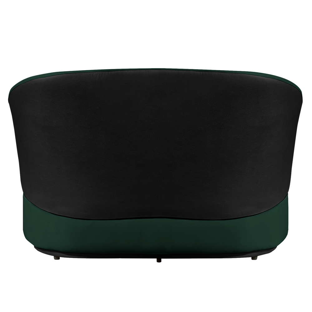 Conjunto Sofá Namoradeira com Poltrona Lara Veludo Verde/PU Preto - Montanaris Decor