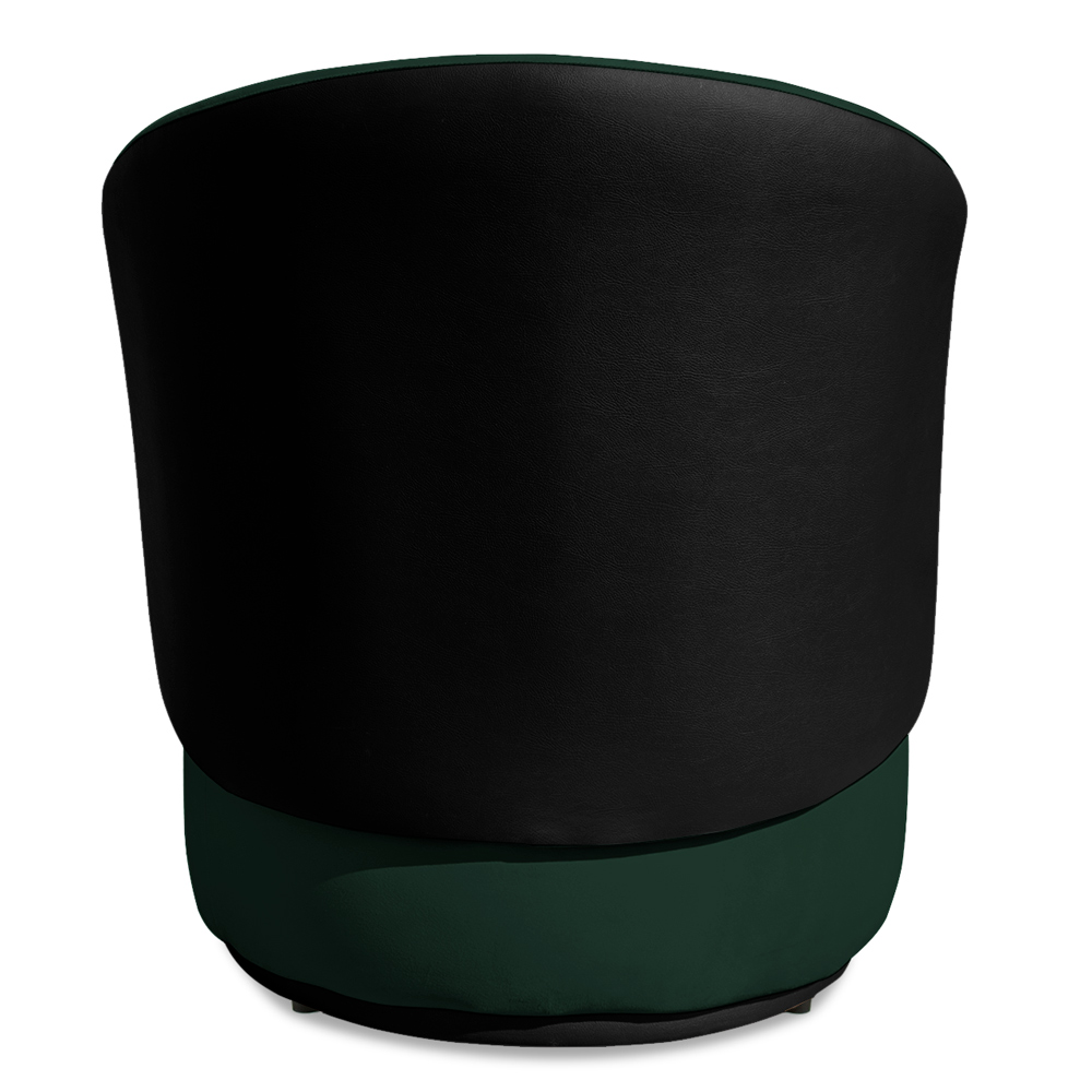 Conjunto Sofá Namoradeira com Poltrona Lara Veludo Verde/PU Preto - Montanaris Decor