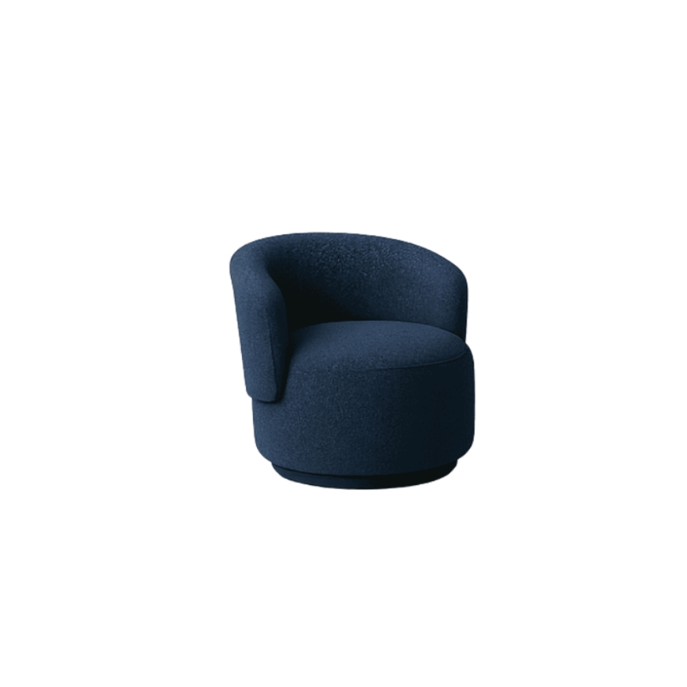 Conjunto de Poltrona + Namoradeira Decorativa Sala Estar Orgânica Beatriz Boucle Azul Marinho - Montanaris Decor