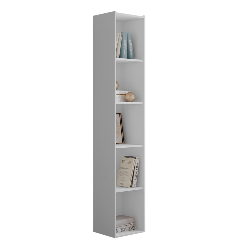 Estante Para Livros com 4 Prateleiras 33cm Julia Branco - Montanaris Decor