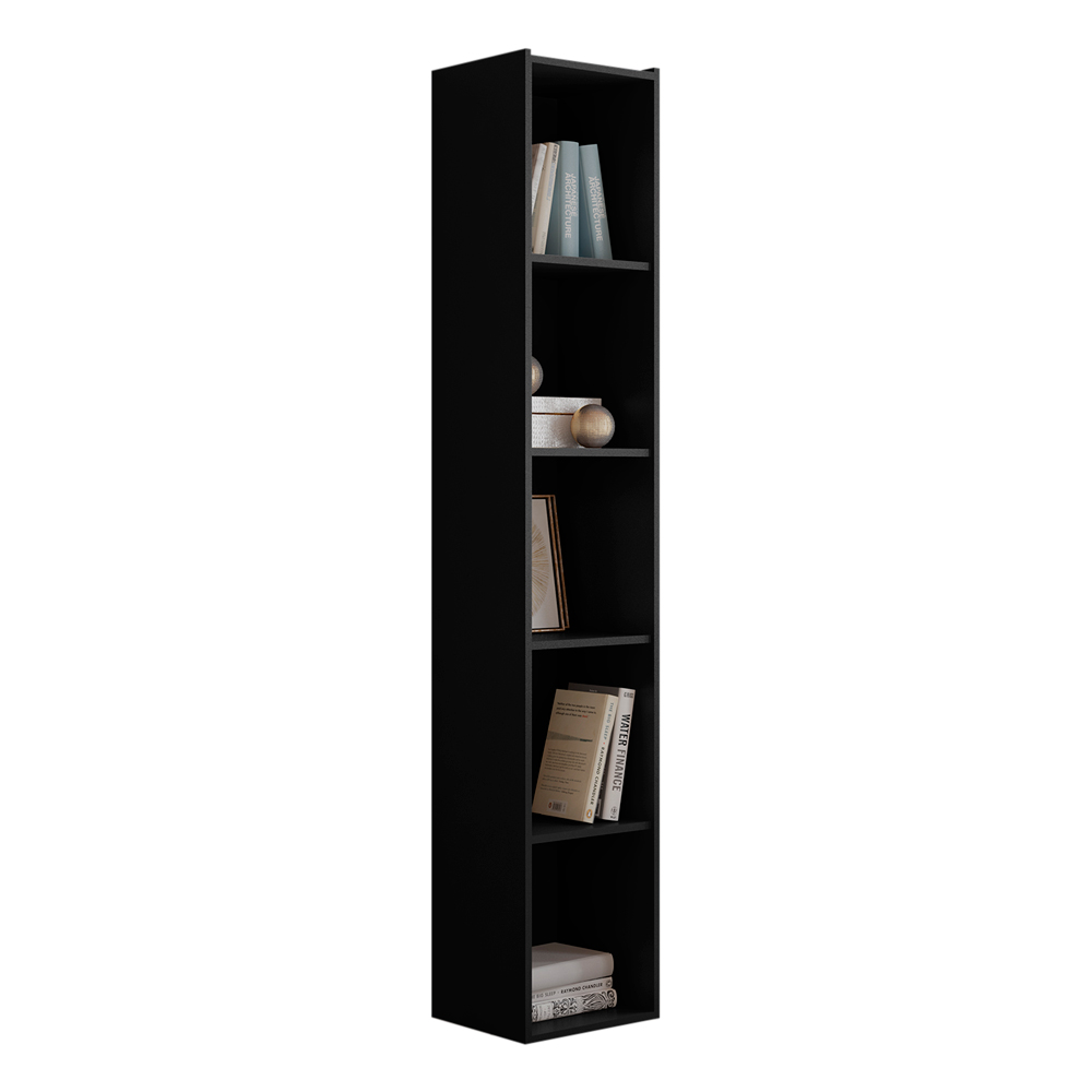 Estante Para Livros com 4 Prateleiras 33cm Julia Preto - Montanaris Decor