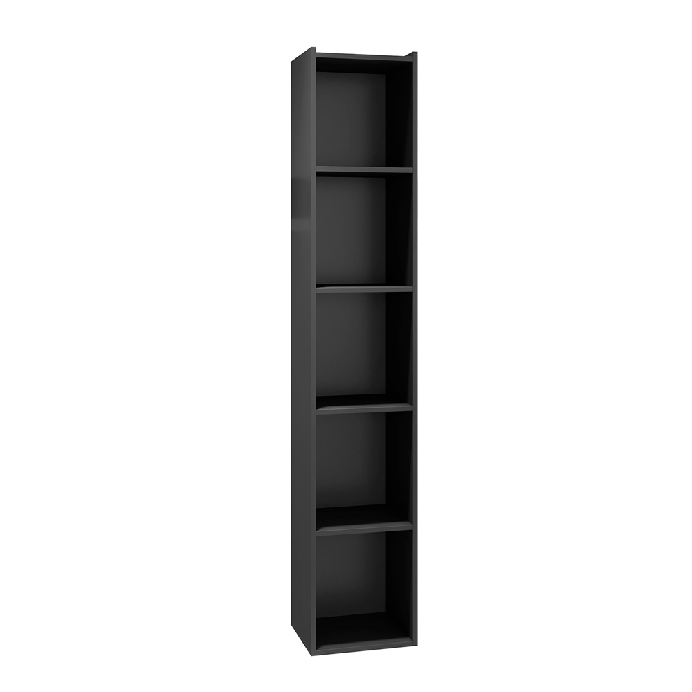Estante Para Livros com 4 Prateleiras 33cm Julia Preto - Montanaris Decor