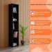 Estante Para Livros com 4 Prateleiras 33cm Julia Preto - Montanaris Decor