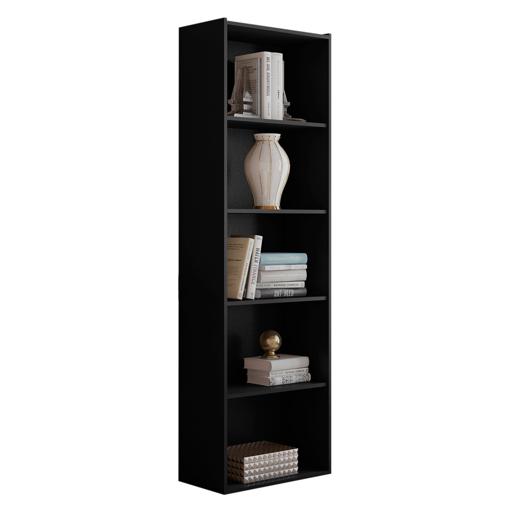 Estante Para Livros com 4 Prateleiras 60cm Julia Preto - Montanaris Decor