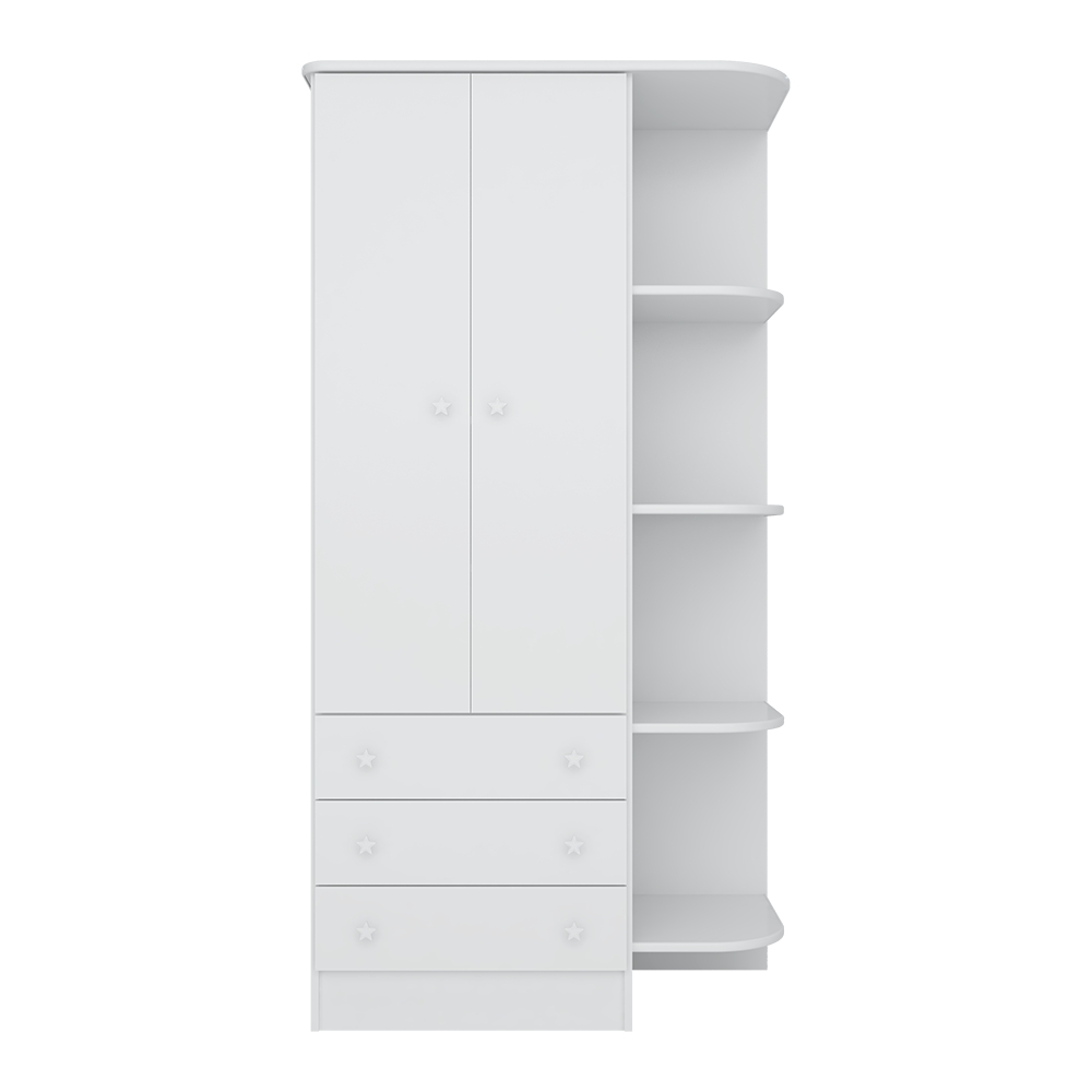 Guarda Roupa 2Portas 3Gavetas Doce Sonho Branco - Montanaris Decor