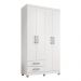 Guarda Roupa Solteiro 4 Portas 2 Gavetas Louise Branco - Montanaris Decor