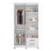 Guarda Roupa Solteiro 4 Portas 2 Gavetas Louise Branco - Montanaris Decor