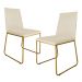 Kit 02 Cadeira de Jantar Estofada Lille Base Gold Courino Bege  - Montanaris Decor
