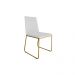 Kit 02 Cadeira de Jantar Estofada Lille Base Gold Courino Branco  - Montanaris Decor