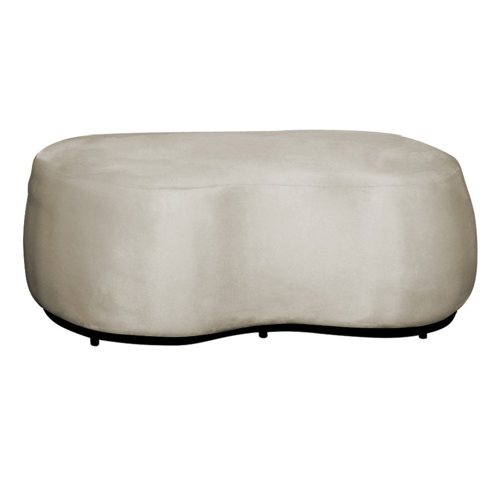 Kit 02 Poltronas  e 01 Puff Decorativo Beatriz Veludo Bege/PU Marrom - Montanaris Decor