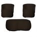 Kit 02 Poltronas  e 01 Puff Decorativo Beatriz Veludo Marrom/PU Marrom - Montanaris Decor