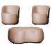 Kit 02 Poltronas  e 01 Puff Decorativo Beatriz Veludo Rosa/PU Marrom - Montanaris Decor