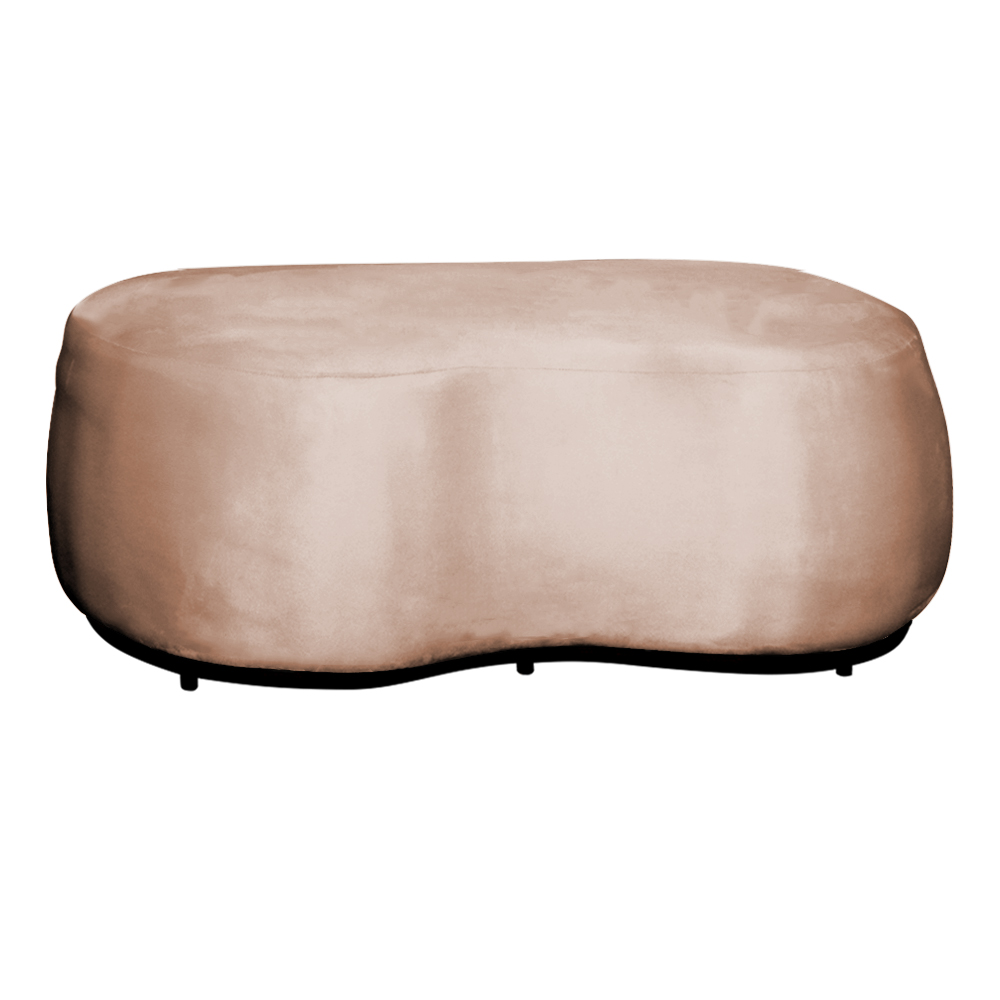 Kit 02 Poltronas  e 01 Puff Decorativo Beatriz Veludo Rosa/PU Marrom - Montanaris Decor