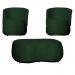 Kit 02 Poltronas  e 01 Puff Decorativo Beatriz Veludo Verde/PU Marrom - Montanaris Decor