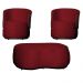 Kit 02 Poltronas  e 01 Puff Decorativo Beatriz Veludo Vermelho/PU Marrom - Montanaris Decor