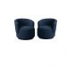 Kit 02 Poltronas + Namoradeira Decorativa Sala Estar Orgânica Beatriz Boucle Azul Marinho - Montanaris Decor
