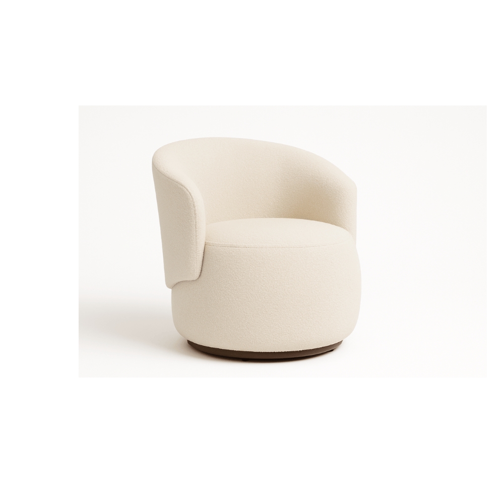 Kit 02 Poltronas + Namoradeira Decorativa Sala Estar Orgânica Beatriz Boucle Bege  - Montanaris Decor
