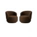 Kit 02 Poltronas + Namoradeira Decorativa Sala Estar Orgânica Beatriz Boucle Marrom - Montanaris Decor