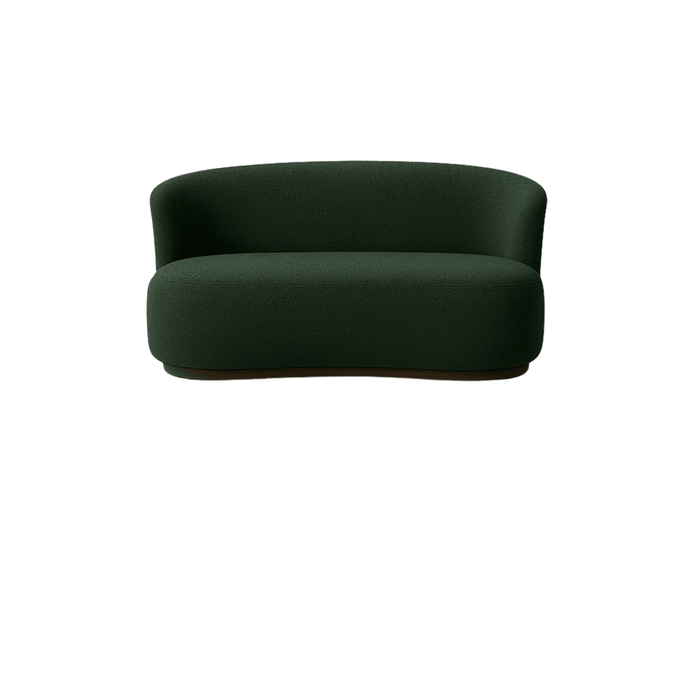 Kit 02 Poltronas + Namoradeira Decorativa Sala Estar Orgânica Beatriz Boucle Verde - Montanaris Decor