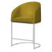 Kit 02 Poltronas Cadeira Banqueta Mia Base Branca Veludo Amarelo  - Montanaris Decor