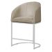 Kit 02 Poltronas Cadeira Banqueta Mia Base Branca Veludo Bege - Montanaris Decor