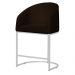 Kit 02 Poltronas Cadeira Banqueta Mia Base Branca Veludo Marrom  - Montanaris Decor