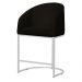 Kit 02 Poltronas Cadeira Banqueta Mia Base Branca Veludo Preto - Montanaris Decor